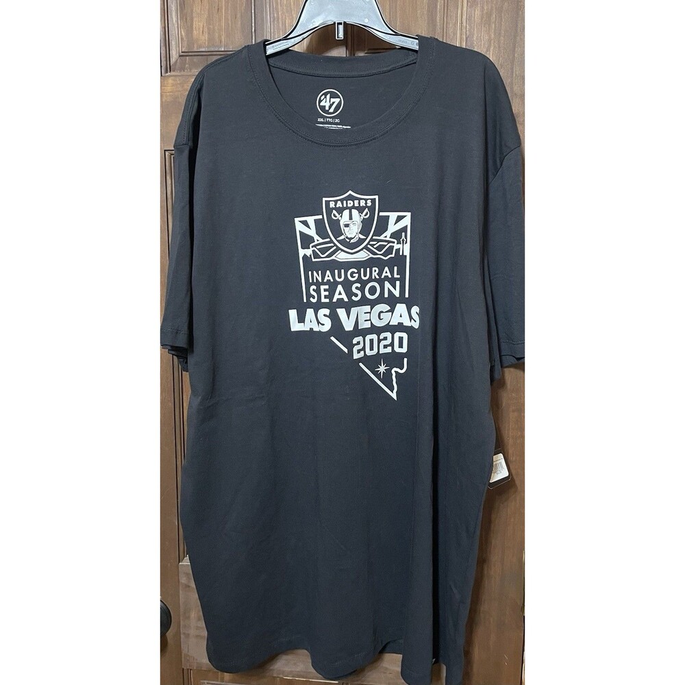 NWT Las Vegas Raiders 2020 Inaugural Season T-Shirt Mens XXL 47 Brand Black Tee